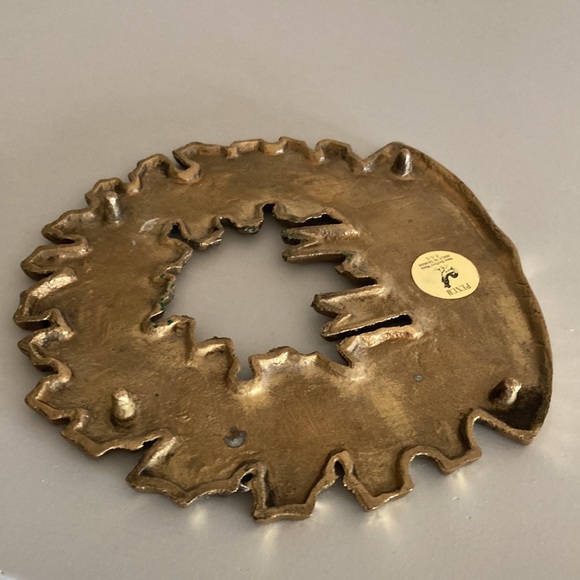 Vintage Penco Solid Brass Christmas Wreath Trivet Hot Plate New Bedford Mass - Picture 4 of 8